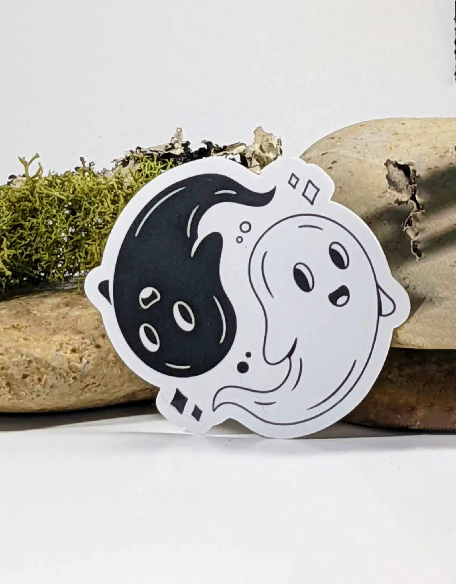 Yin Yang Ghosts Sticker