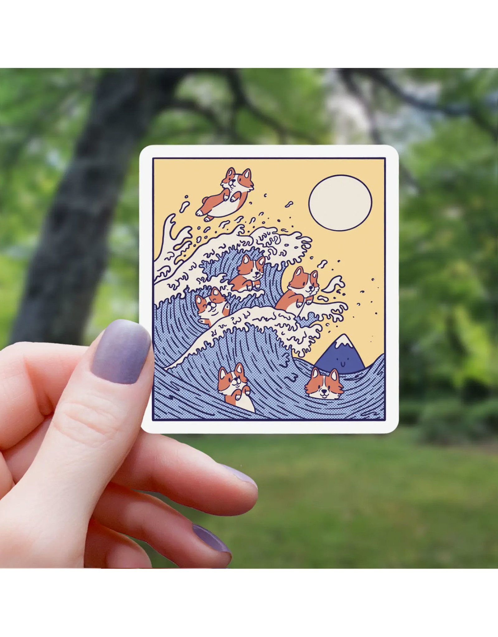 Corgi Wave Sticker