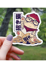 Tatted Hipster Lucky Cat Sticker