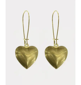 Puffy Heart Earrings - Gold