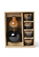 Sake Set Kurotenmoku Kin For 4