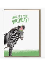Smile It's Your Birthday Zebra Greeting Card