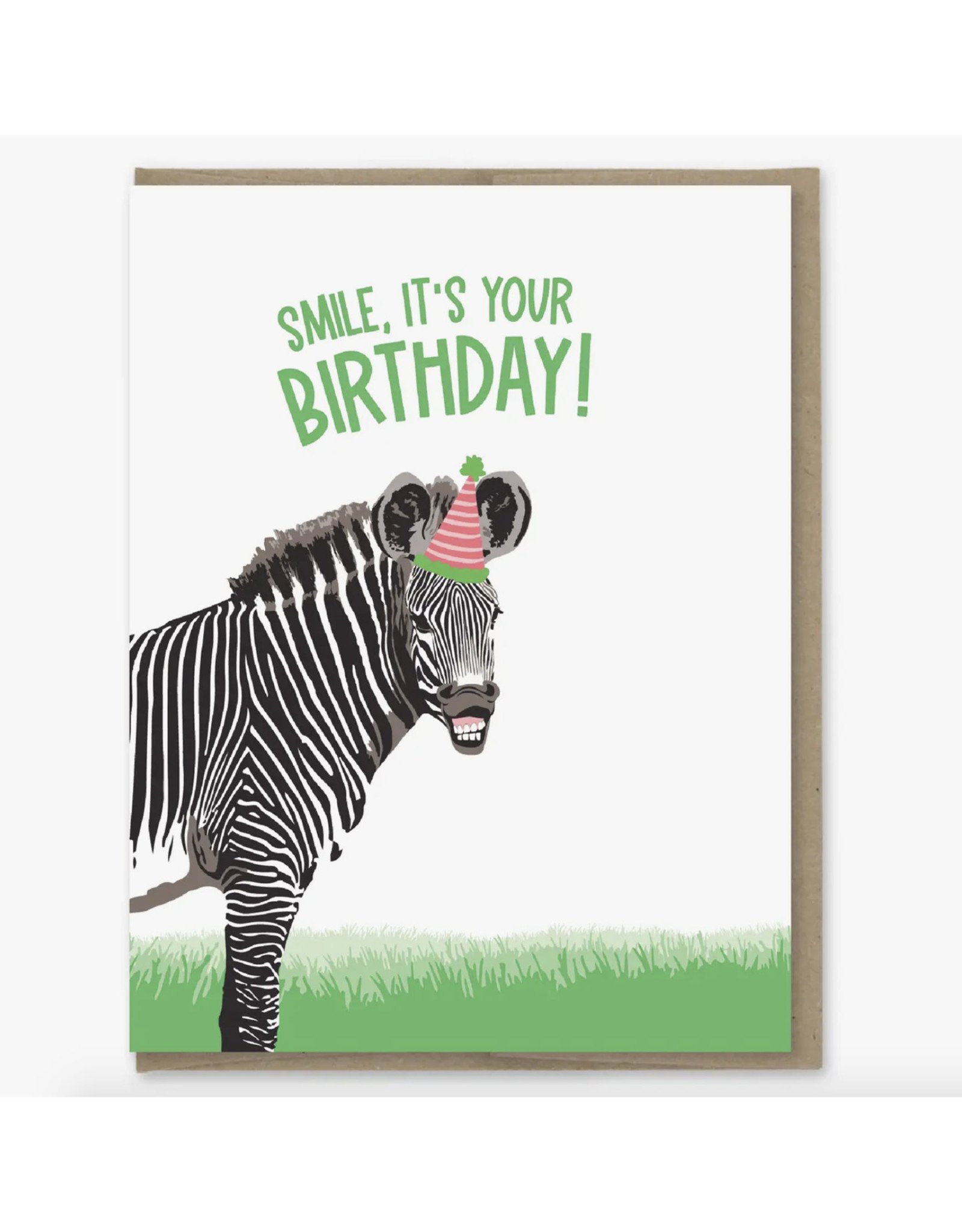Smile It's Your Birthday Zebra Greeting Card