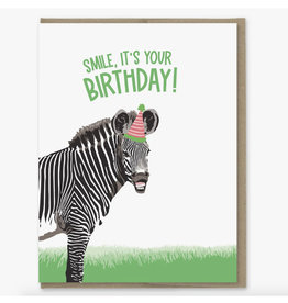 Smile It's Your Birthday Zebra Greeting Card