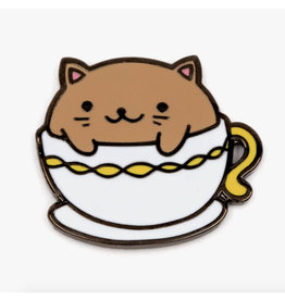 Cat Tea Cup Enamel Pin