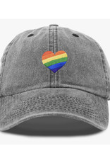 Rainbow Heart Dad Hat (Washed Black)