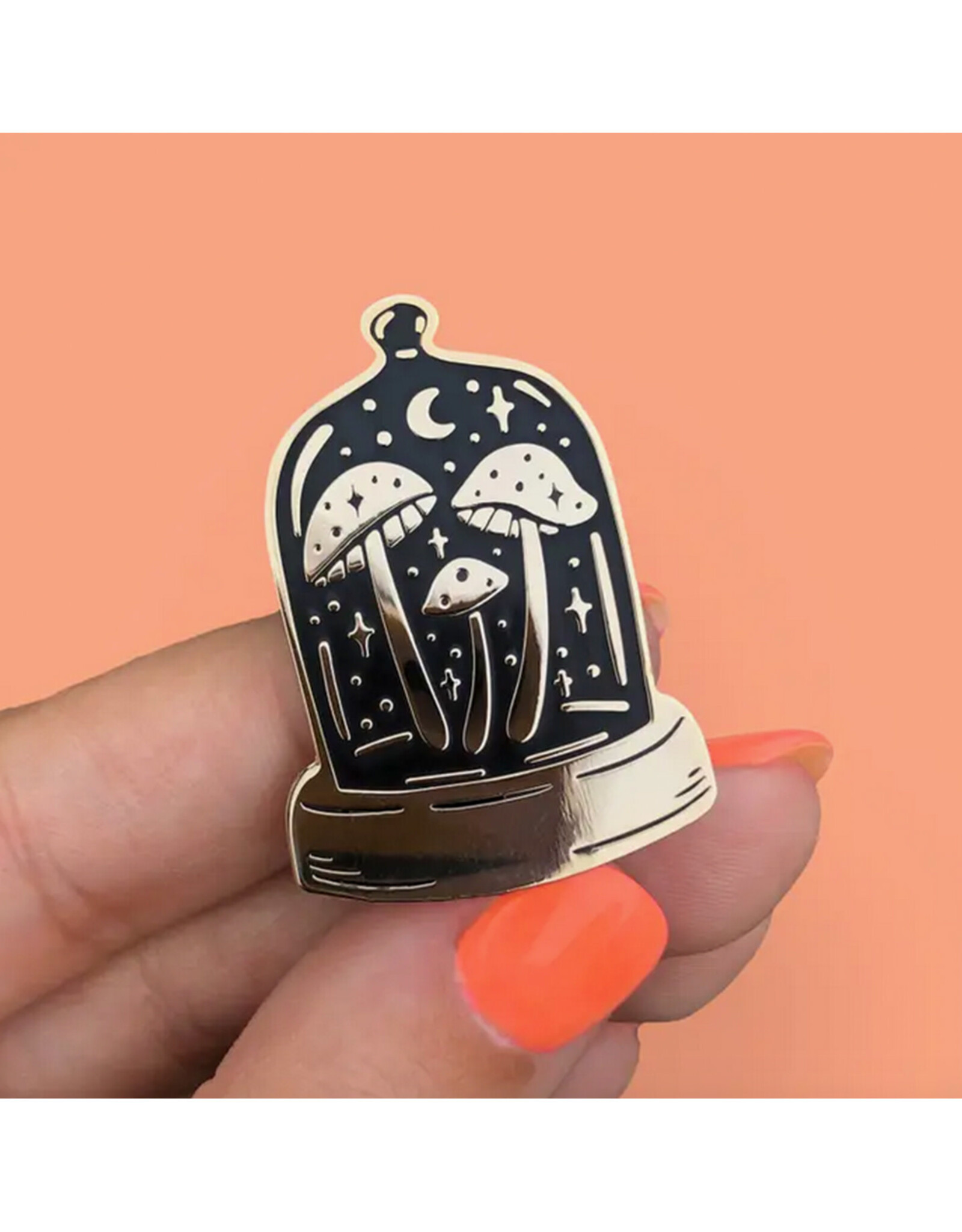 Bell-Jar Midnight Mushrooms Enamel Pin