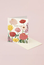 Pink Floral Garden Thank You Greeting Card