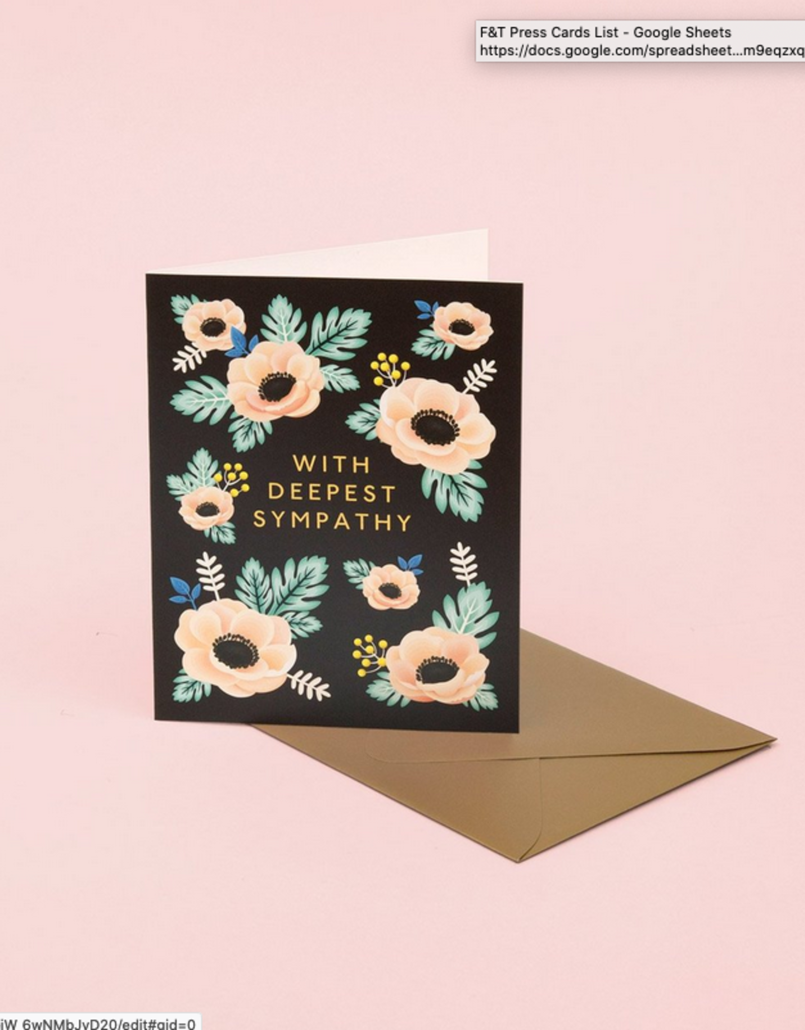 Deepest Sympathy Anemone Greeting Card