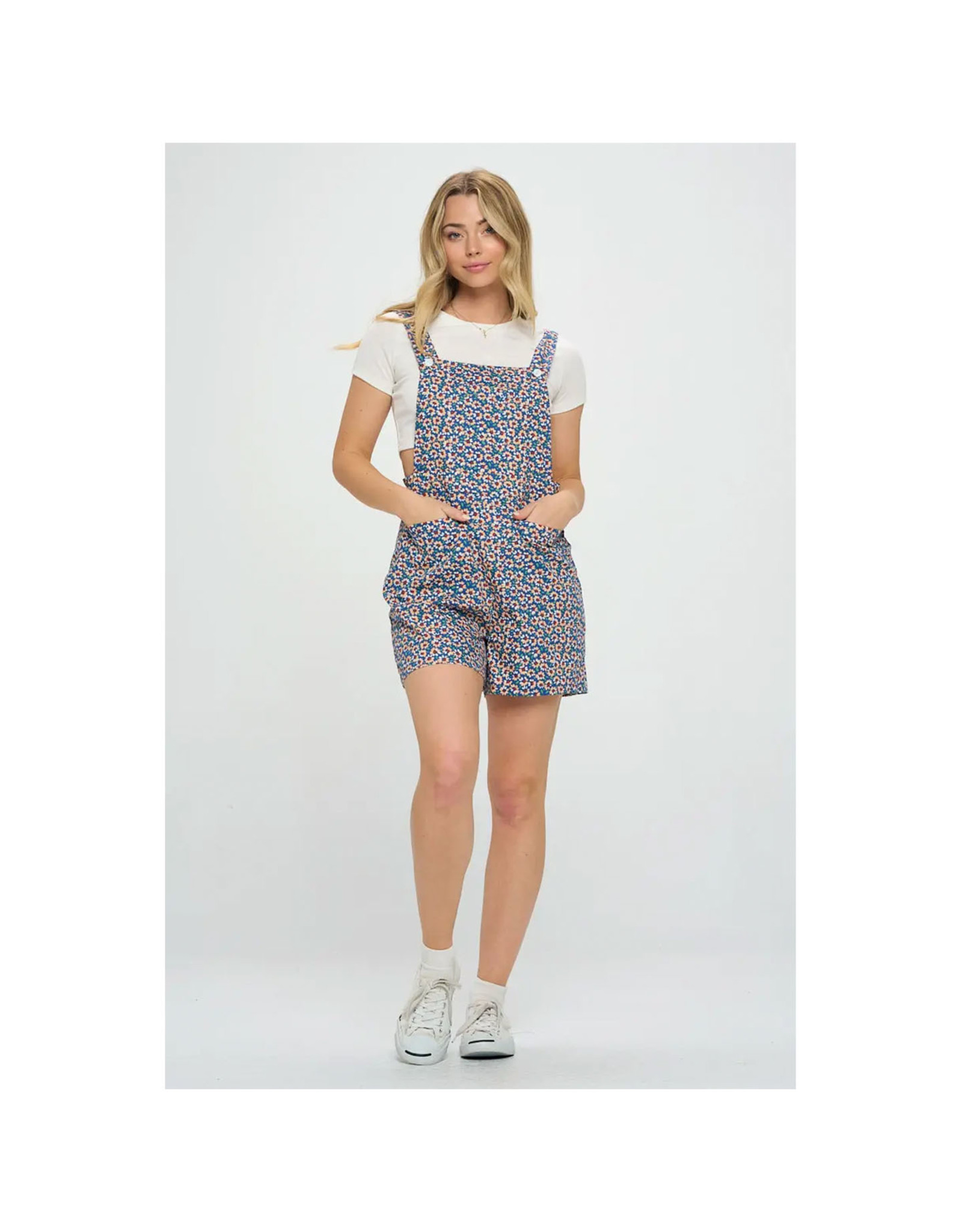 Chamomile Floral Print Overalls