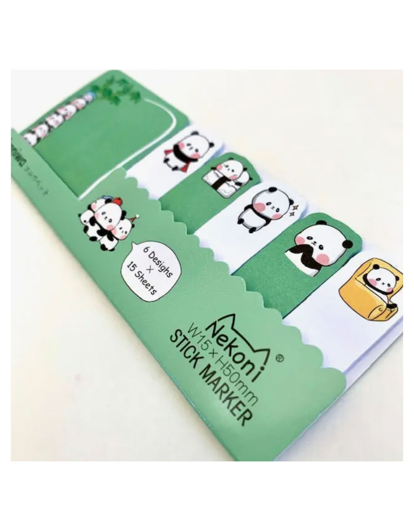 Nekoni Panda Sticky Notes- Green