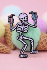 Party Skeleton Enamel Pin