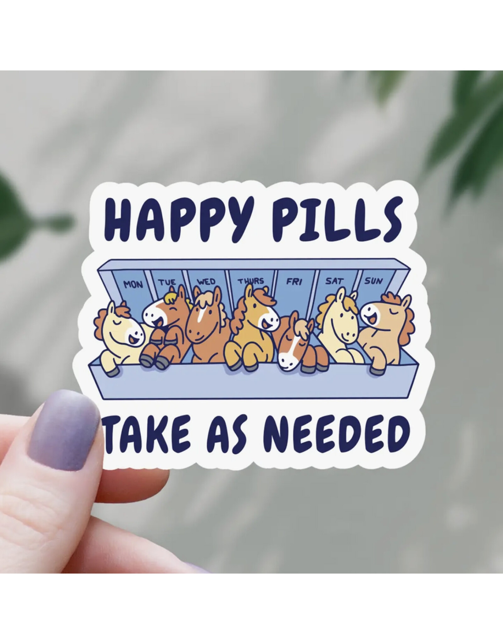 Happy Pills Horses Sticker