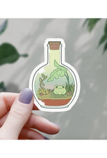 Kawaii Frog In a Bottle Sticker