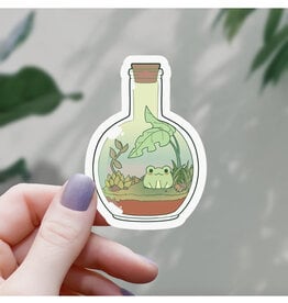 Kawaii Frog In a Bottle Sticker