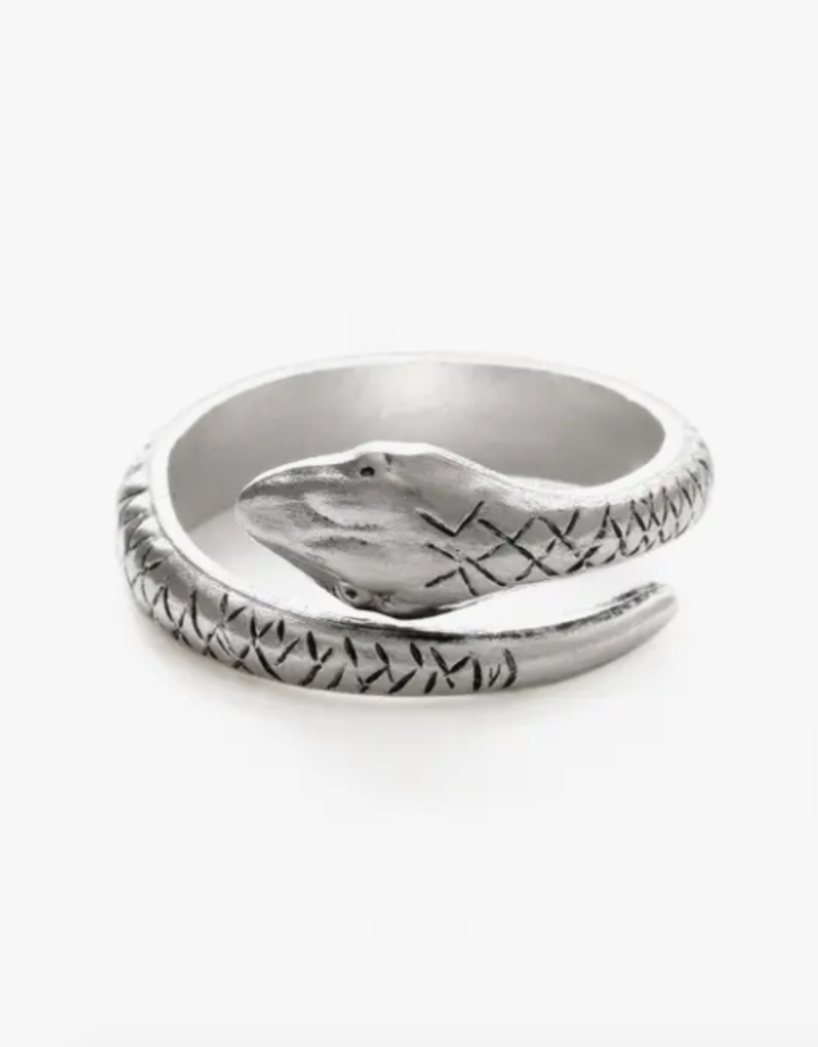 Ophidian Snake Hoop Ring - Silver