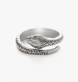 Ophidian Snake Hoop Ring - Silver