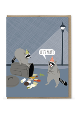 Let's Party Trash Raccoons Greeting Card
