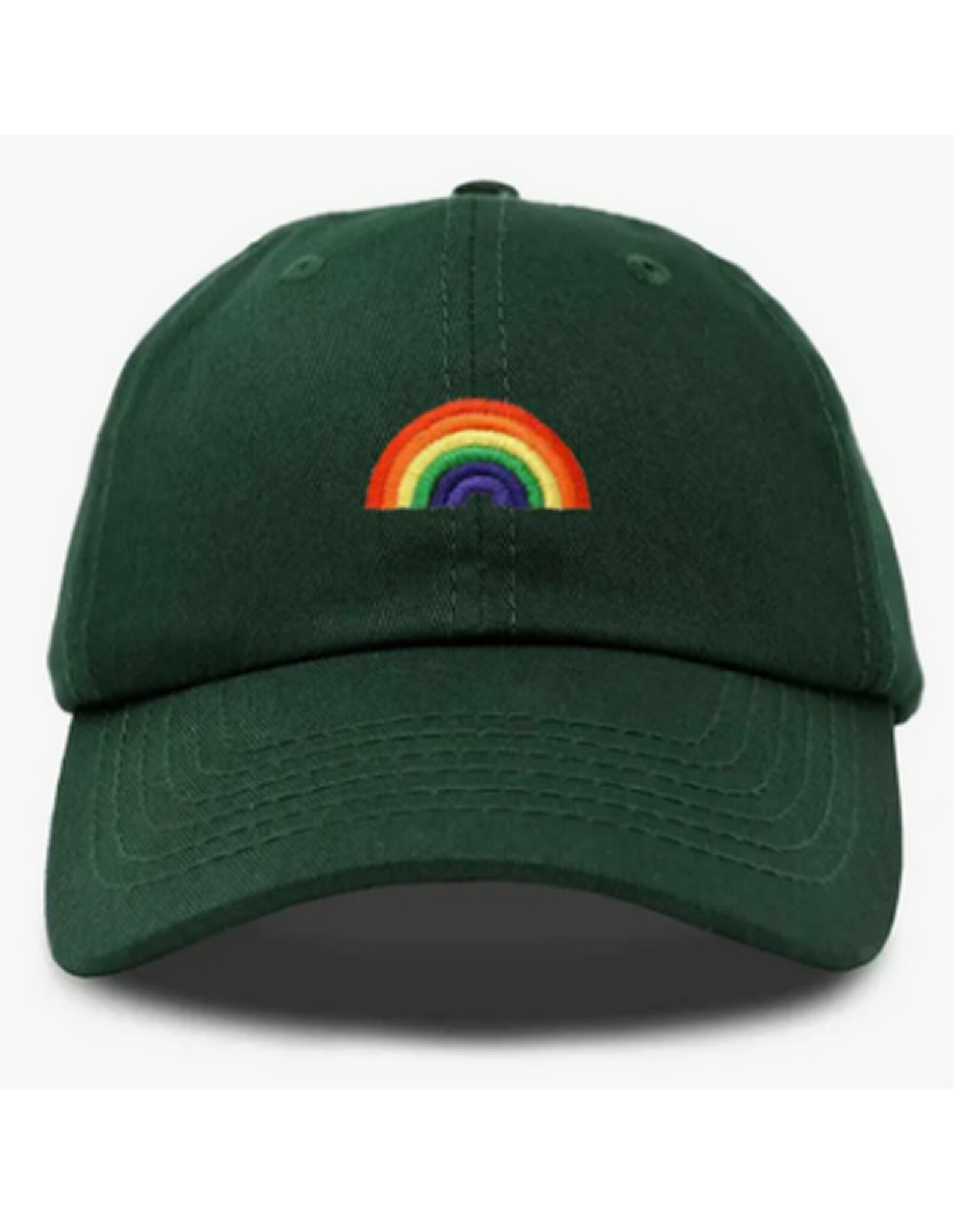 Rainbow Dad Hat - Forest Green