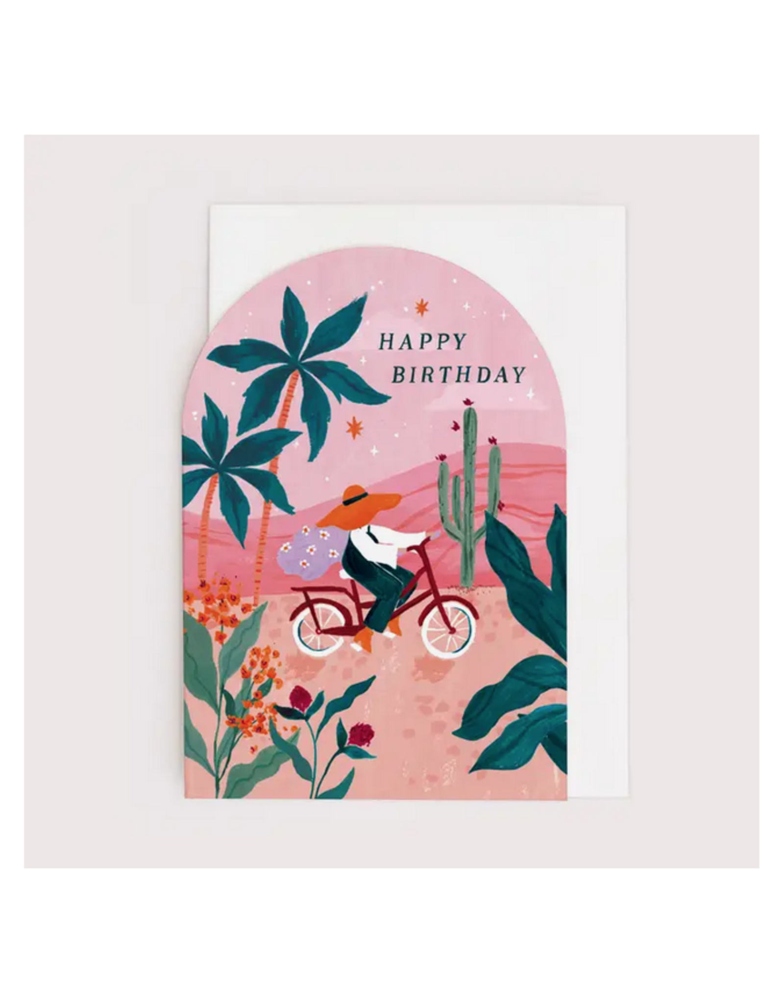 Sunset Bike Ride Birthday Greeting Card