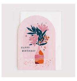 Happy Birthday Vase Greeting Card