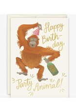 Party Animal Orangutan Birthday Greeting Card