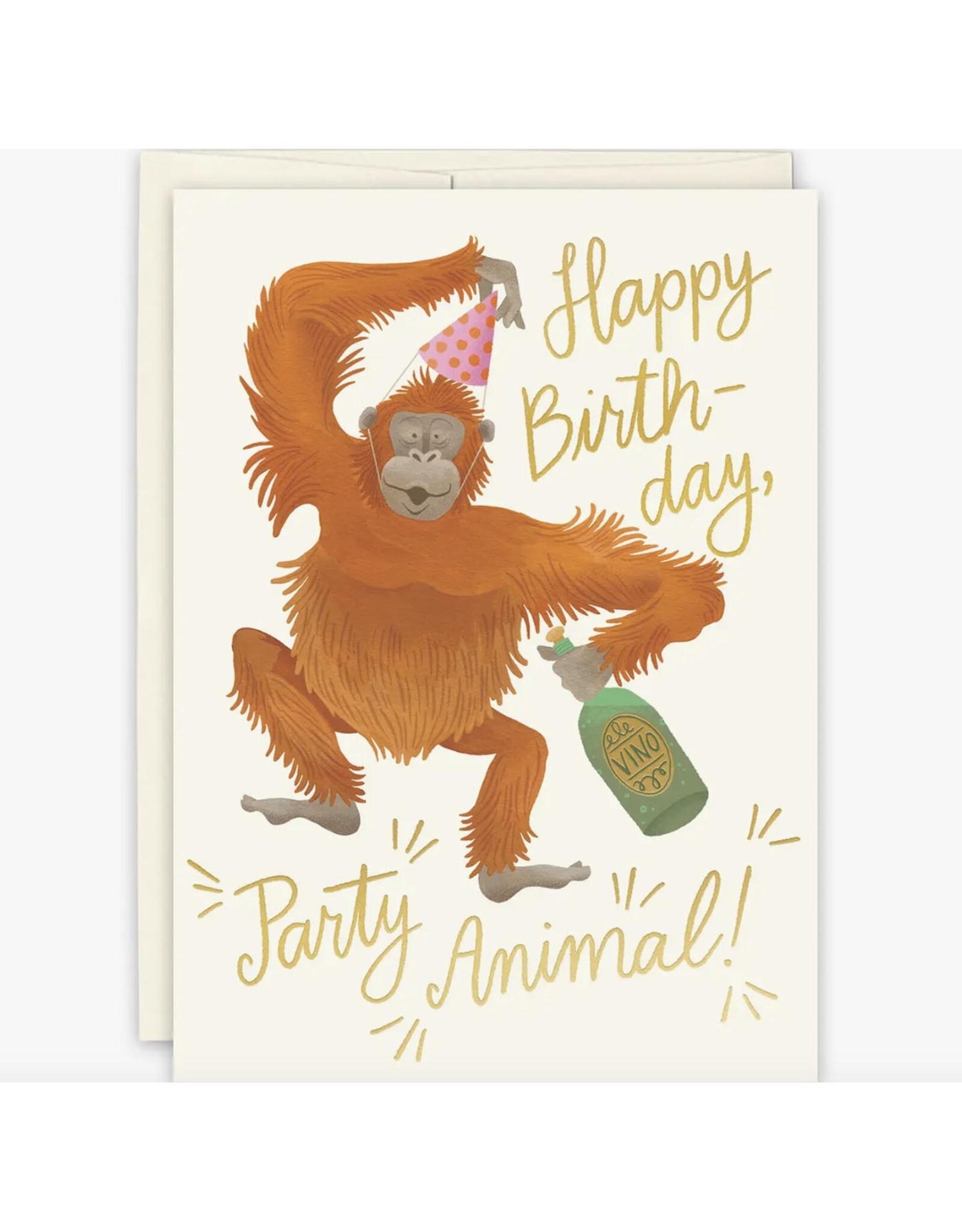 Party Animal Orangutan Birthday Greeting Card