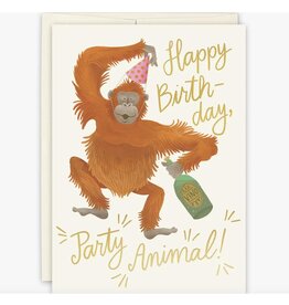 Party Animal Orangutan Birthday Greeting Card