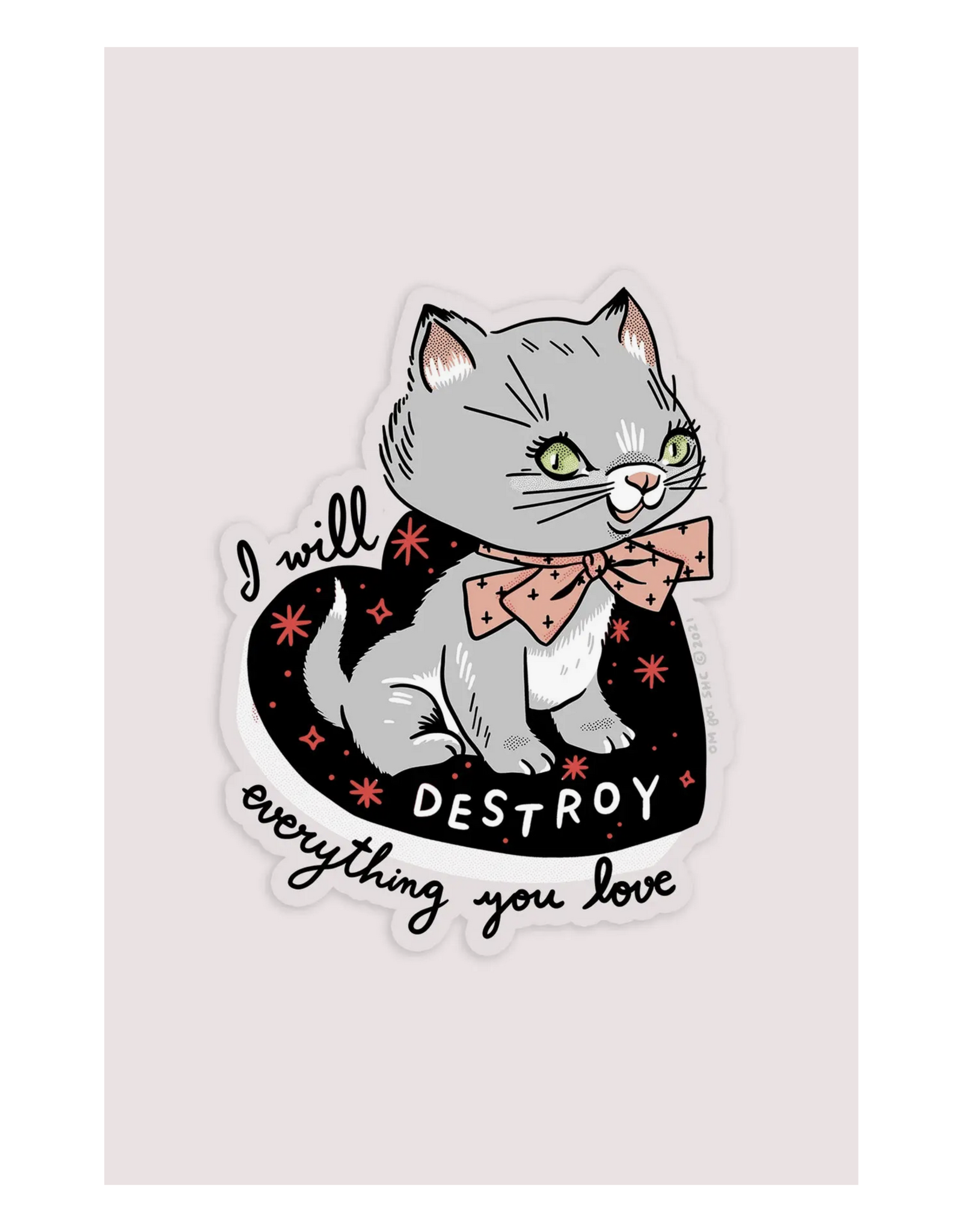 Destroy Kitten Vinyl Sticker
