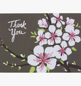 Almond Blossom Flower Thank You Greeting Card