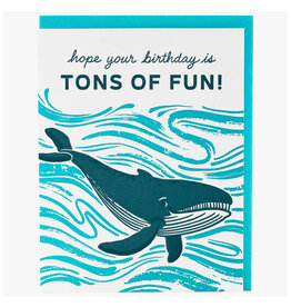 Blue Whale Tons of Fun Birthday Greeting Card