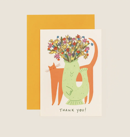 Cat and Fish Vase Thank You Card