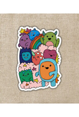 Silly Monster Rainbow Pile Sticker