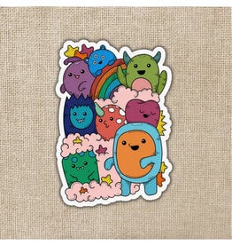 Silly Monster Rainbow Pile Sticker