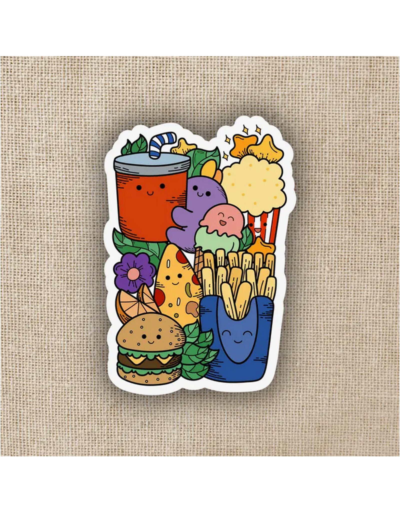 Fast Food Doodle Pile Sticker