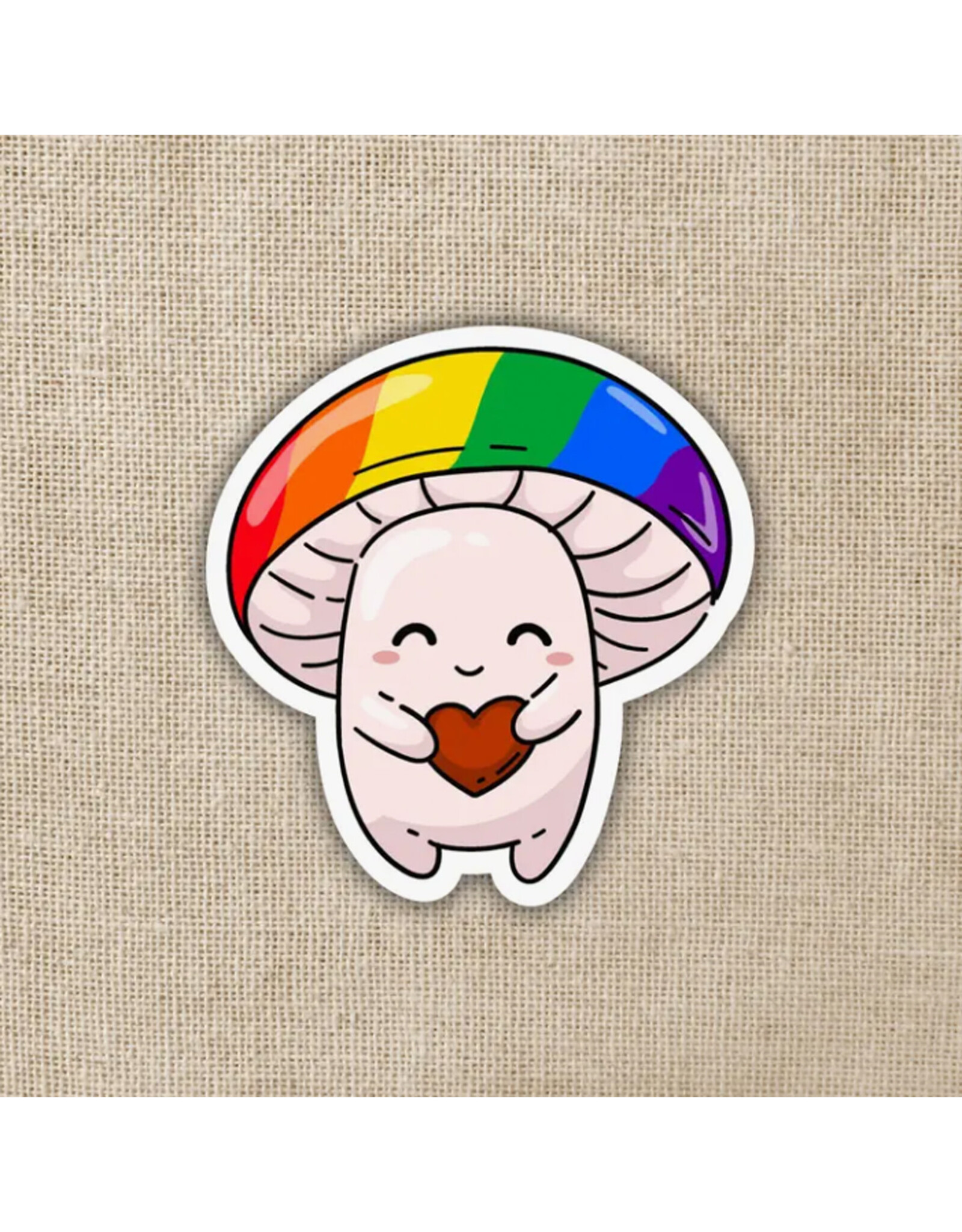 Gay Pride Flag Mushroom Sticker