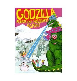 Godzilla Ruins the Holidays Greeting Card