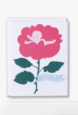 Hooray Baby Flower Greeting Card