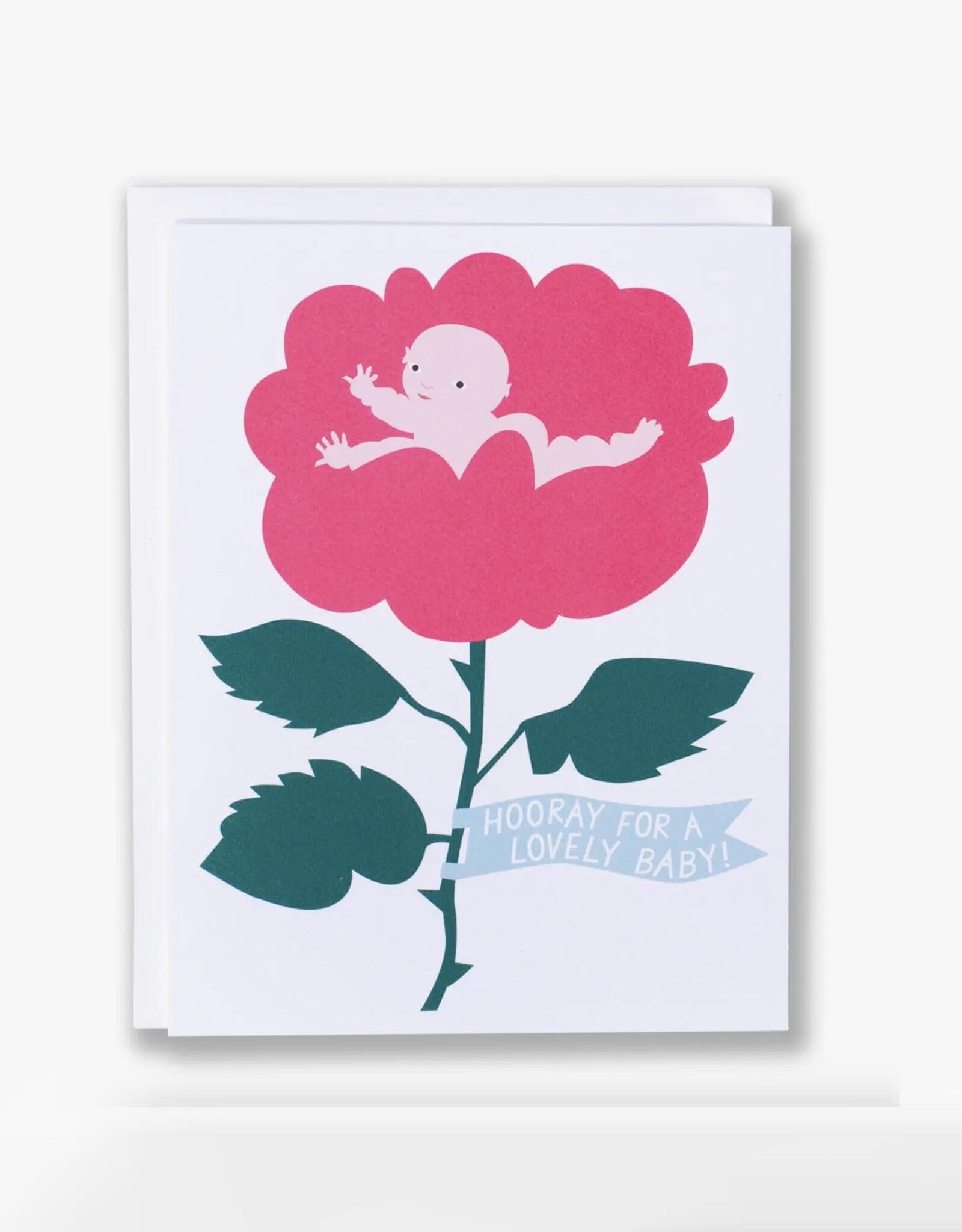 Hooray Baby Flower Greeting Card
