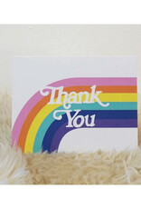 Retro Rainbow Thank You Greeting Card