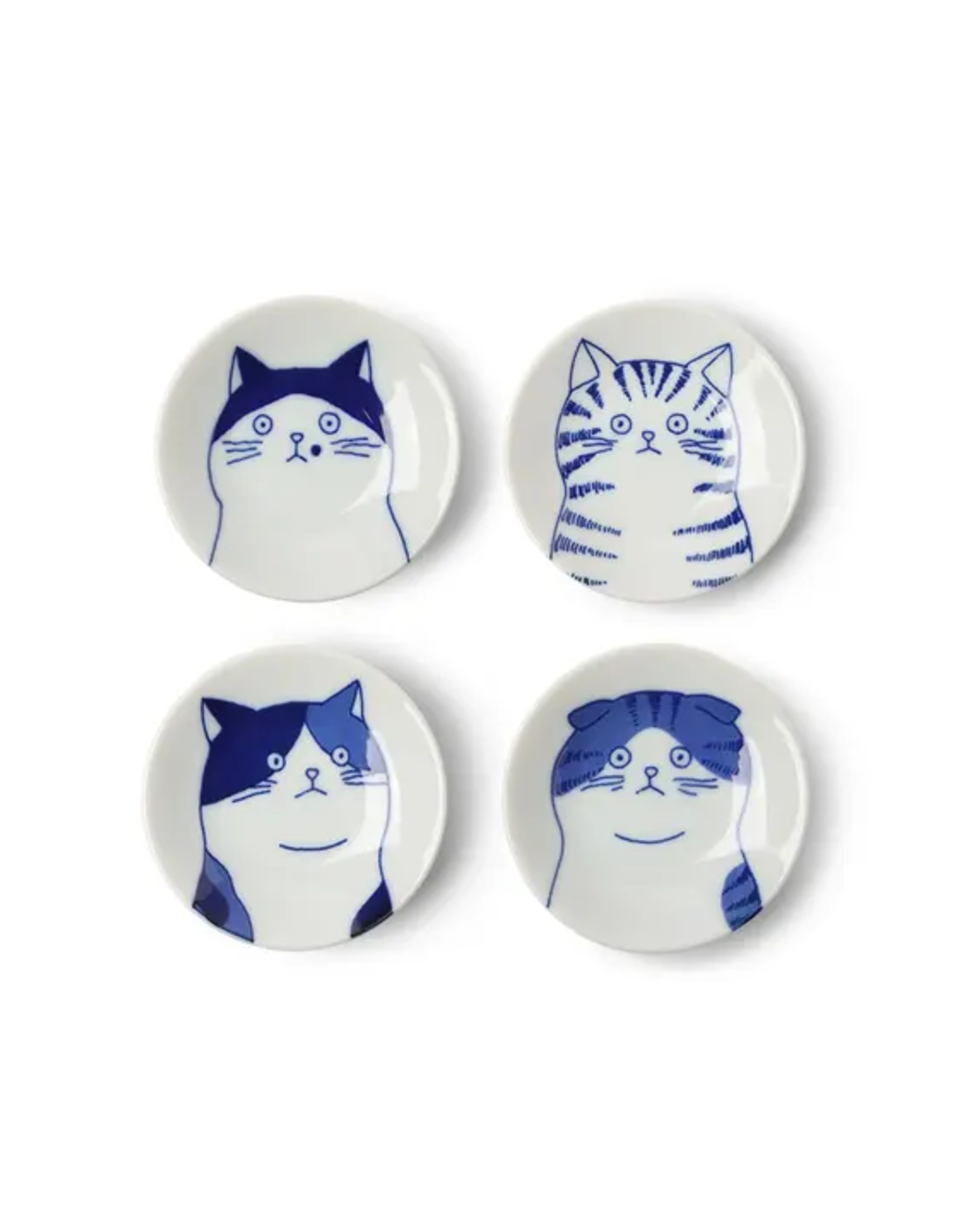 Cat Face Sauce Dish Set of 4 - 3"