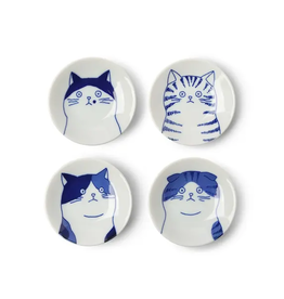 Cat Face Sauce Dish Set of 4 - 3"