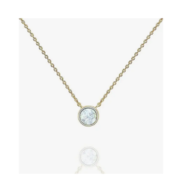 White Opal Pendant Necklace - 18k Gold