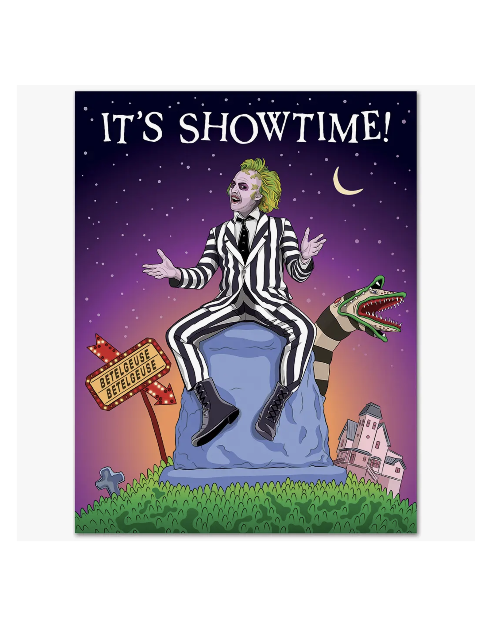 It's Showtime Beetlejuice Birthday Greeting Card