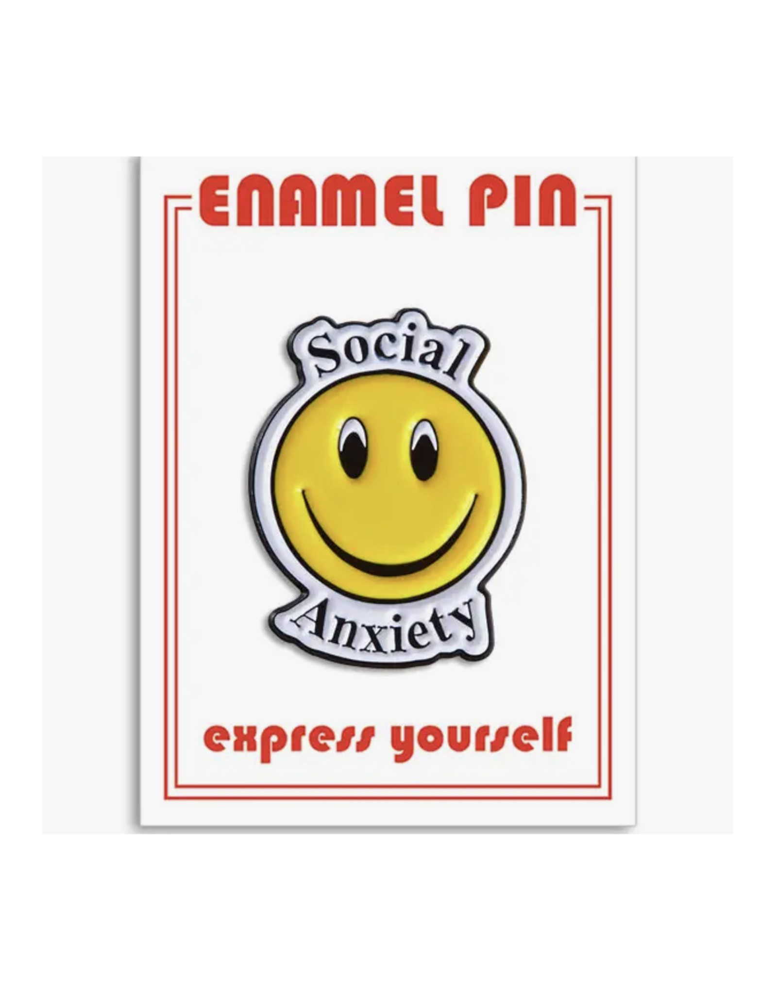 Social Anxiety Smiley Enamel Pin