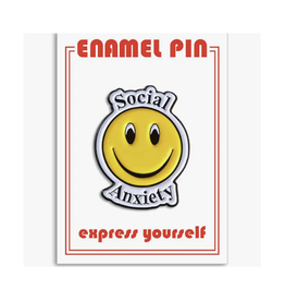 Social Anxiety Smiley Enamel Pin