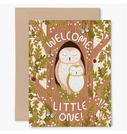 Welcome Little One Owls Greeting Card