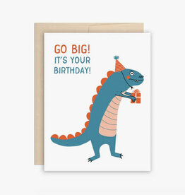 Go Big Dino Birthday Greeting Card