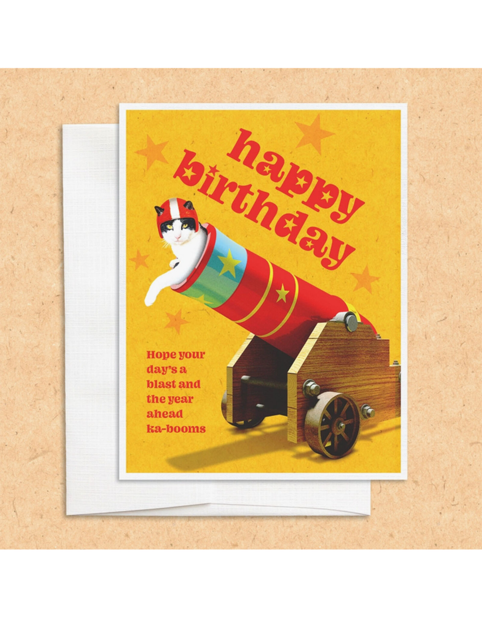 Cat Cannon Birthday Card