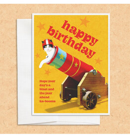 Cat Cannon Birthday Card
